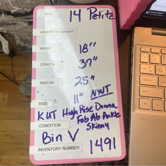 NWT KUT Fron the Kloth 00HIGH RISE DENIM FAB Ankle Skin Button Fly Sz 14P - Picture 14 of 14